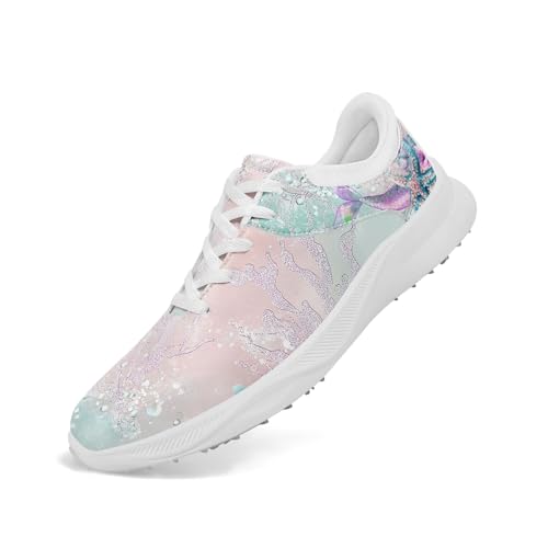 coolcustomize Stylische Spikeless Golfschuhe für Damen & Herren - Hawaiian Ocean Print, Wasserdicht, Leichte Golf Trainer, Atmungsaktiver Komfort von coolcustomize