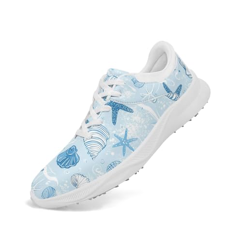 coolcustomize Stylische Spikeless Golfschuhe für Damen & Herren - Hawaiian Ocean Print, Wasserdicht, Leichte Golf Trainer, Atmungsaktiver Komfort von coolcustomize