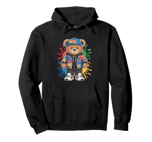 süßer vintage Teddybär in tollen Splash Style Klamotten Kids Pullover Hoodie süßer vintage Teddybär in tollen Splash Style Klamotten Kids Pullover Hoodie von coole Bären in farbigen Werktags Ouftits