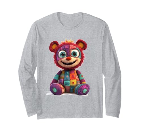 süßer Vintage Teddybär in Patchwork Style Klamotten Kids Langarmshirt süßer Vintage Teddybär in Patchwork Style Klamotten Kids Langarmshirt von coole Bären in fleckigen Werktags Ouftits
