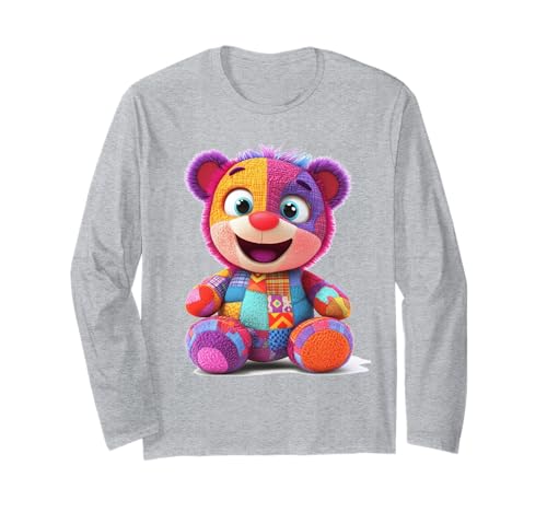 süßer Vintage Teddybär in Patchwork Style Klamotten Kids Langarmshirt süßer Vintage Teddybär in Patchwork Style Klamotten Kids Langarmshirt von coole Bären in fleckigen Werktags Ouftits
