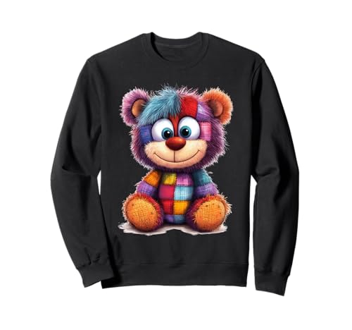 süßer Vintage Teddybär in Patchwork Style Klamotten Kids Sweatshirt süßer Vintage Teddybär in Patchwork Style Klamotten Kids Sweatshirt von coole Bären in fleckigen Werktags Ouftits