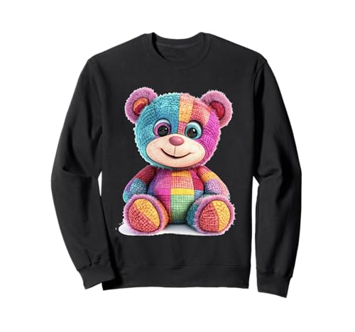 süßer Vintage Teddybär in Patchwork Style Klamotten Kids Sweatshirt süßer Vintage Teddybär in Patchwork Style Klamotten Kids Sweatshirt von coole Bären in fleckigen Werktags Ouftits