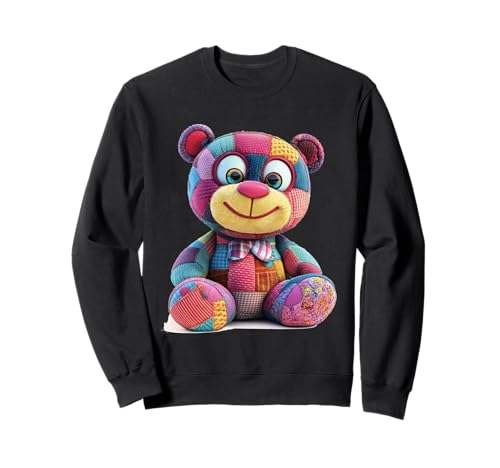 süßer Vintage Teddybär in Patchwork Style Klamotten Kids Sweatshirt süßer Vintage Teddybär in Patchwork Style Klamotten Kids Sweatshirt von coole Bären in fleckigen Werktags Ouftits