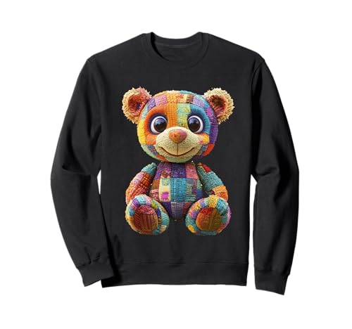 süßer Vintage Teddybär in Patchwork Style Klamotten Kids Sweatshirt süßer Vintage Teddybär in Patchwork Style Klamotten Kids Sweatshirt von coole Bären in fleckigen Werktags Ouftits