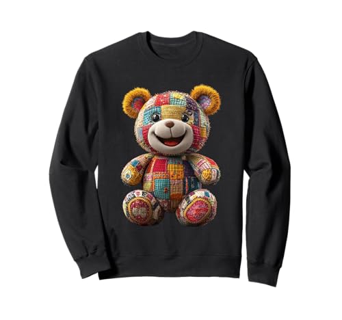 süßer Vintage Teddybär in Patchwork Style Klamotten Kids Sweatshirt süßer Vintage Teddybär in Patchwork Style Klamotten Kids Sweatshirt von coole Bären in fleckigen Werktags Ouftits