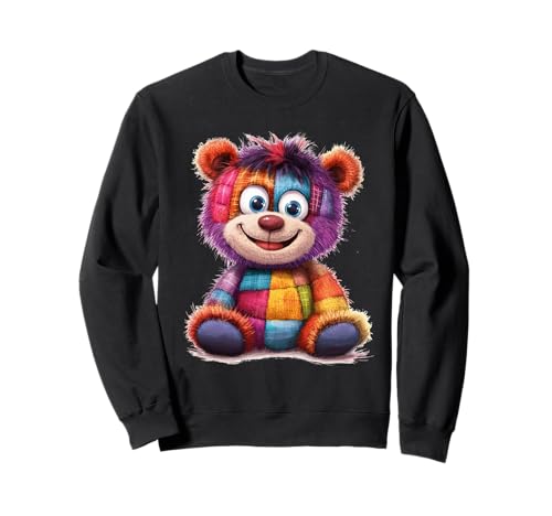süßer Vintage Teddybär in Patchwork Style Klamotten Kids Sweatshirt süßer Vintage Teddybär in Patchwork Style Klamotten Kids Sweatshirt von coole Bären in fleckigen Werktags Ouftits