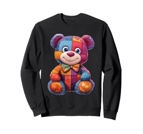 süßer Vintage Teddybär in Patchwork Style Klamotten Kids Sweatshirt süßer Vintage Teddybär in Patchwork Style Klamotten Kids Sweatshirt von coole Bären in fleckigen Werktags Ouftits