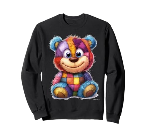 süßer Vintage Teddybär in Patchwork Style Klamotten Kids Sweatshirt süßer Vintage Teddybär in Patchwork Style Klamotten Kids Sweatshirt von coole Bären in fleckigen Werktags Ouftits