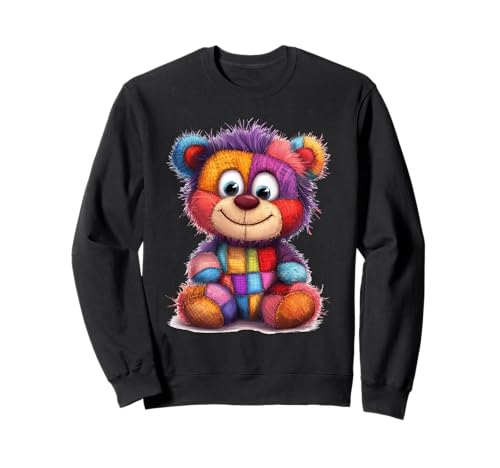 süßer Vintage Teddybär in Patchwork Style Klamotten Kids Sweatshirt süßer Vintage Teddybär in Patchwork Style Klamotten Kids Sweatshirt von coole Bären in fleckigen Werktags Ouftits