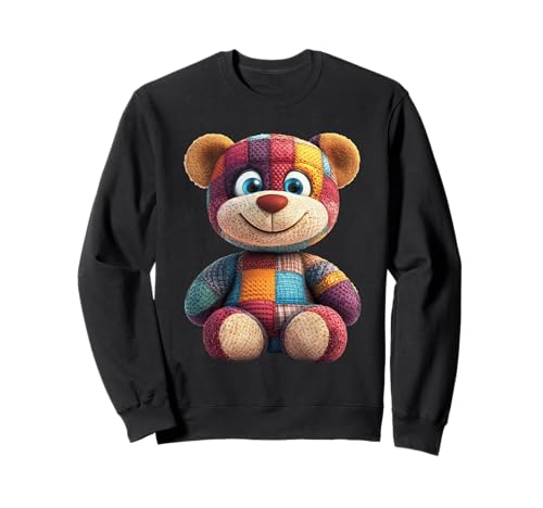 süßer Vintage Teddybär in Patchwork Style Klamotten Kids Sweatshirt süßer Vintage Teddybär in Patchwork Style Klamotten Kids Sweatshirt von coole Bären in fleckigen Werktags Ouftits
