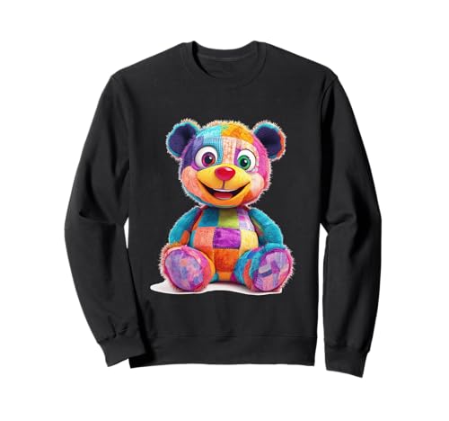 süßer Vintage Teddybär in Patchwork Style Klamotten Kids Sweatshirt süßer Vintage Teddybär in Patchwork Style Klamotten Kids Sweatshirt von coole Bären in fleckigen Werktags Ouftits
