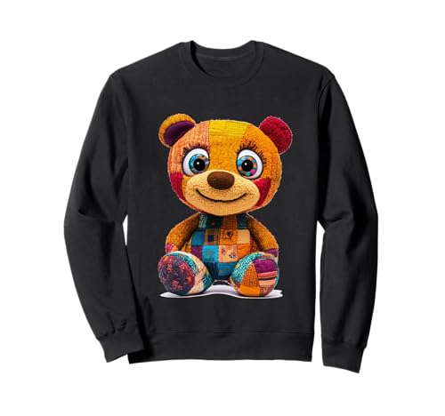 süßer Vintage Teddybär in Patchwork Style Klamotten Kids Sweatshirt süßer Vintage Teddybär in Patchwork Style Klamotten Kids Sweatshirt von coole Bären in fleckigen Werktags Ouftits