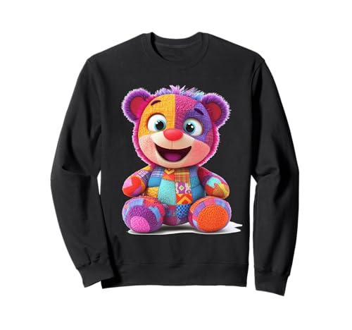 süßer Vintage Teddybär in Patchwork Style Klamotten Kids Sweatshirt süßer Vintage Teddybär in Patchwork Style Klamotten Kids Sweatshirt von coole Bären in fleckigen Werktags Ouftits