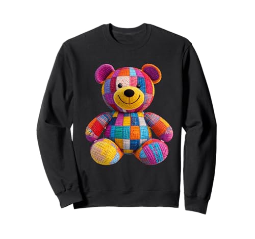 süßer Vintage Teddybär in Patchwork Style Klamotten Kids Sweatshirt süßer Vintage Teddybär in Patchwork Style Klamotten Kids Sweatshirt von coole Bären in fleckigen Werktags Ouftits
