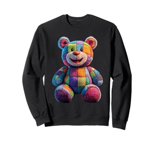 süßer Vintage Teddybär in Patchwork Style Klamotten Kids Sweatshirt süßer Vintage Teddybär in Patchwork Style Klamotten Kids Sweatshirt von coole Bären in fleckigen Werktags Ouftits