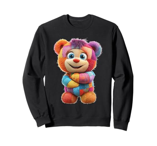 süßer Vintage Teddybär in Patchwork Style Klamotten Kids Sweatshirt süßer Vintage Teddybär in Patchwork Style Klamotten Kids Sweatshirt von coole Bären in fleckigen Werktags Ouftits