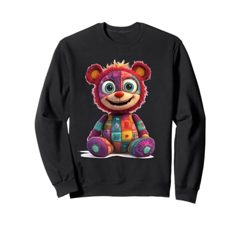 süßer Vintage Teddybär in Patchwork Style Klamotten Kids Sweatshirt süßer Vintage Teddybär in Patchwork Style Klamotten Kids Sweatshirt von coole Bären in fleckigen Werktags Ouftits