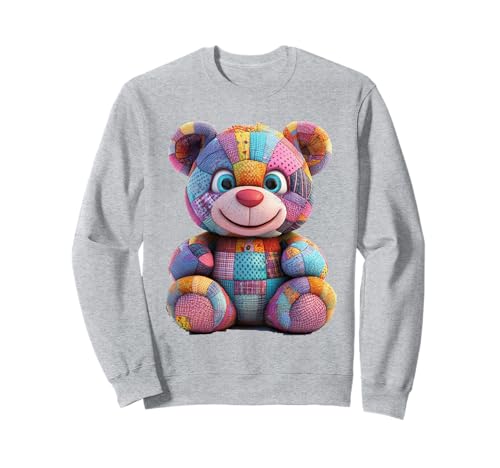 süßer Vintage Teddybär in Patchwork Style Klamotten Kids Sweatshirt süßer Vintage Teddybär in Patchwork Style Klamotten Kids Sweatshirt von coole Bären in fleckigen Werktags Ouftits