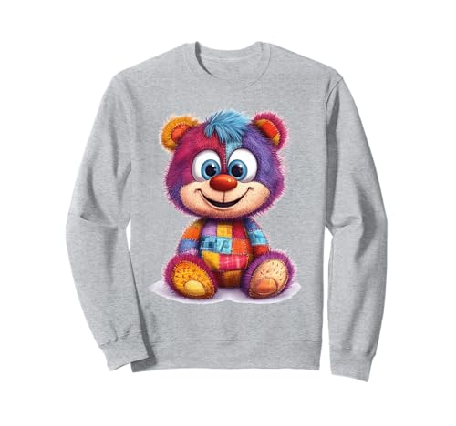 süßer Vintage Teddybär in Patchwork Style Klamotten Kids Sweatshirt süßer Vintage Teddybär in Patchwork Style Klamotten Kids Sweatshirt von coole Bären in fleckigen Werktags Ouftits