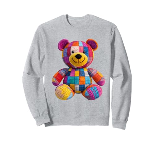 süßer Vintage Teddybär in Patchwork Style Klamotten Kids Sweatshirt süßer Vintage Teddybär in Patchwork Style Klamotten Kids Sweatshirt von coole Bären in fleckigen Werktags Ouftits