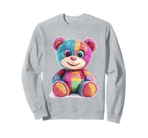 süßer Vintage Teddybär in Patchwork Style Klamotten Kids Sweatshirt süßer Vintage Teddybär in Patchwork Style Klamotten Kids Sweatshirt von coole Bären in fleckigen Werktags Ouftits