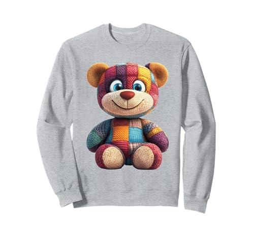 süßer Vintage Teddybär in Patchwork Style Klamotten Kids Sweatshirt süßer Vintage Teddybär in Patchwork Style Klamotten Kids Sweatshirt von coole Bären in fleckigen Werktags Ouftits