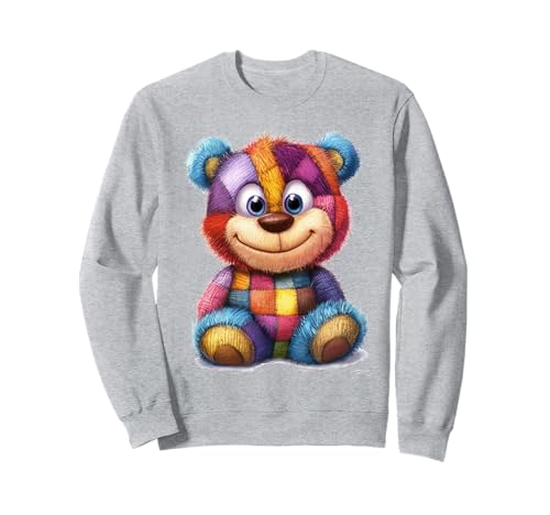 süßer Vintage Teddybär in Patchwork Style Klamotten Kids Sweatshirt süßer Vintage Teddybär in Patchwork Style Klamotten Kids Sweatshirt von coole Bären in fleckigen Werktags Ouftits