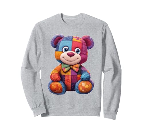 süßer Vintage Teddybär in Patchwork Style Klamotten Kids Sweatshirt süßer Vintage Teddybär in Patchwork Style Klamotten Kids Sweatshirt von coole Bären in fleckigen Werktags Ouftits