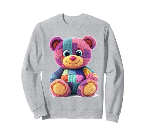 süßer Vintage Teddybär in Patchwork Style Klamotten Kids Sweatshirt süßer Vintage Teddybär in Patchwork Style Klamotten Kids Sweatshirt von coole Bären in fleckigen Werktags Ouftits