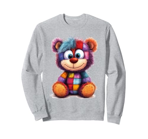süßer Vintage Teddybär in Patchwork Style Klamotten Kids Sweatshirt süßer Vintage Teddybär in Patchwork Style Klamotten Kids Sweatshirt von coole Bären in fleckigen Werktags Ouftits