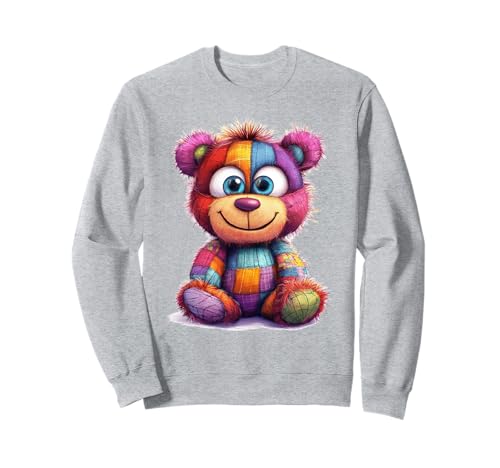 süßer Vintage Teddybär in Patchwork Style Klamotten Kids Sweatshirt süßer Vintage Teddybär in Patchwork Style Klamotten Kids Sweatshirt von coole Bären in fleckigen Werktags Ouftits