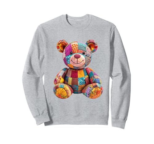 süßer Vintage Teddybär in Patchwork Style Klamotten Kids Sweatshirt süßer Vintage Teddybär in Patchwork Style Klamotten Kids Sweatshirt von coole Bären in fleckigen Werktags Ouftits
