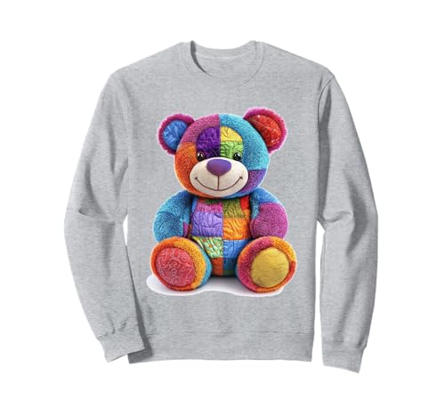 süßer Vintage Teddybär in Patchwork Style Klamotten Kids Sweatshirt süßer Vintage Teddybär in Patchwork Style Klamotten Kids Sweatshirt von coole Bären in fleckigen Werktags Ouftits