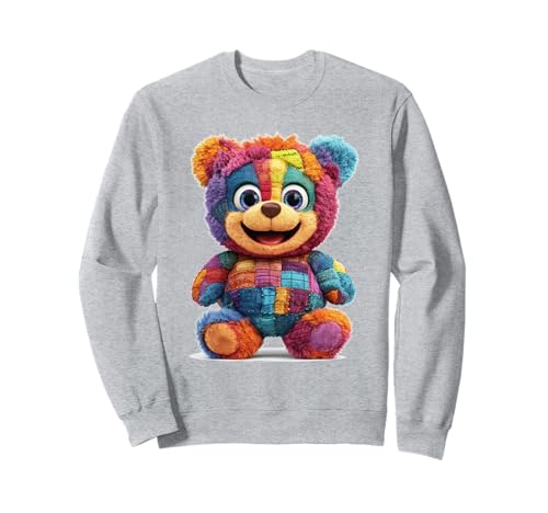 süßer Vintage Teddybär in Patchwork Style Klamotten Kids Sweatshirt süßer Vintage Teddybär in Patchwork Style Klamotten Kids Sweatshirt von coole Bären in fleckigen Werktags Ouftits