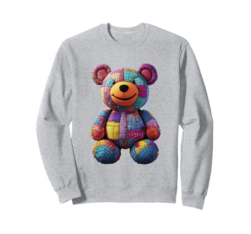 süßer Vintage Teddybär in Patchwork Style Klamotten Kids Sweatshirt süßer Vintage Teddybär in Patchwork Style Klamotten Kids Sweatshirt von coole Bären in fleckigen Werktags Ouftits