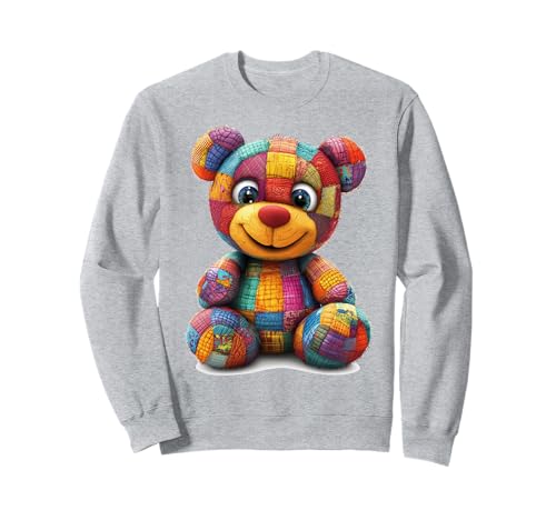 süßer Vintage Teddybär in Patchwork Style Klamotten Kids Sweatshirt süßer Vintage Teddybär in Patchwork Style Klamotten Kids Sweatshirt von coole Bären in fleckigen Werktags Ouftits
