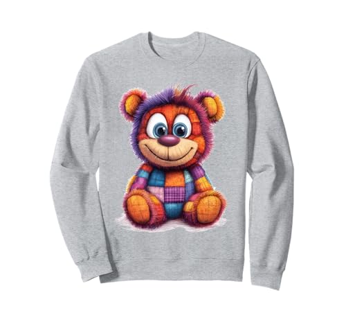 süßer Vintage Teddybär in Patchwork Style Klamotten Kids Sweatshirt süßer Vintage Teddybär in Patchwork Style Klamotten Kids Sweatshirt von coole Bären in fleckigen Werktags Ouftits