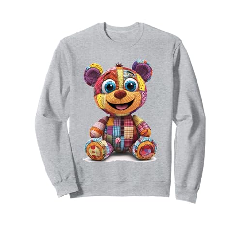 süßer Vintage Teddybär in Patchwork Style Klamotten Kids Sweatshirt süßer Vintage Teddybär in Patchwork Style Klamotten Kids Sweatshirt von coole Bären in fleckigen Werktags Ouftits