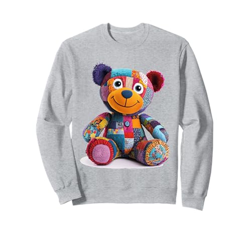 süßer Vintage Teddybär in Patchwork Style Klamotten Kids Sweatshirt süßer Vintage Teddybär in Patchwork Style Klamotten Kids Sweatshirt von coole Bären in fleckigen Werktags Ouftits
