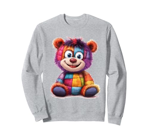 süßer Vintage Teddybär in Patchwork Style Klamotten Kids Sweatshirt süßer Vintage Teddybär in Patchwork Style Klamotten Kids Sweatshirt von coole Bären in fleckigen Werktags Ouftits