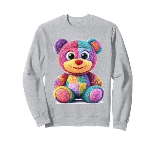 süßer Vintage Teddybär in Patchwork Style Klamotten Kids Sweatshirt süßer Vintage Teddybär in Patchwork Style Klamotten Kids Sweatshirt von coole Bären in fleckigen Werktags Ouftits