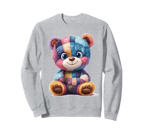 süßer Vintage Teddybär in Patchwork Style Klamotten Kids Sweatshirt süßer Vintage Teddybär in Patchwork Style Klamotten Kids Sweatshirt von coole Bären in fleckigen Werktags Ouftits