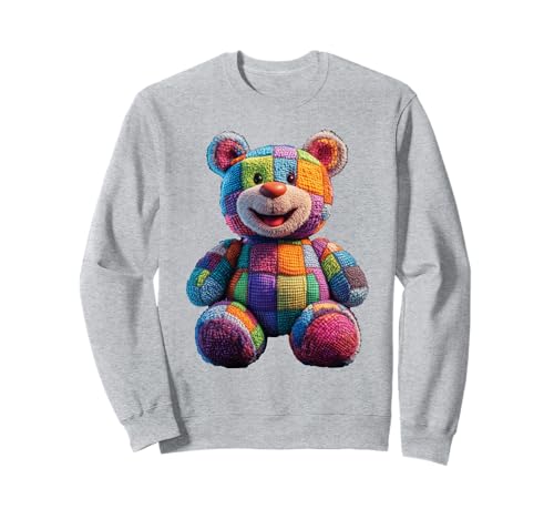 süßer Vintage Teddybär in Patchwork Style Klamotten Kids Sweatshirt süßer Vintage Teddybär in Patchwork Style Klamotten Kids Sweatshirt von coole Bären in fleckigen Werktags Ouftits