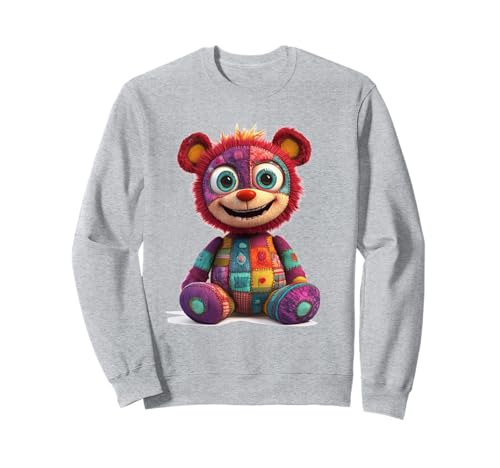 süßer Vintage Teddybär in Patchwork Style Klamotten Kids Sweatshirt süßer Vintage Teddybär in Patchwork Style Klamotten Kids Sweatshirt von coole Bären in fleckigen Werktags Ouftits