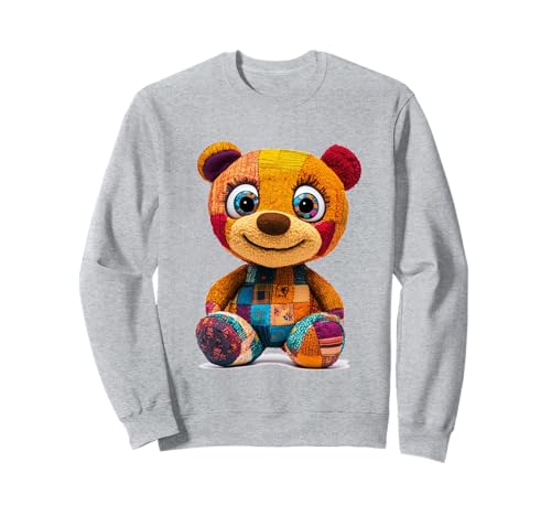 süßer Vintage Teddybär in Patchwork Style Klamotten Kids Sweatshirt süßer Vintage Teddybär in Patchwork Style Klamotten Kids Sweatshirt von coole Bären in fleckigen Werktags Ouftits