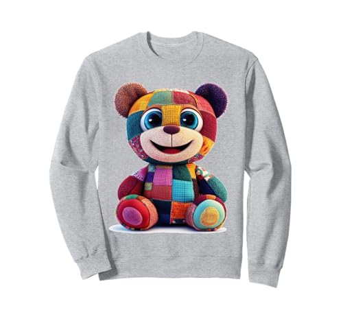 süßer Vintage Teddybär in Patchwork Style Klamotten Kids Sweatshirt süßer Vintage Teddybär in Patchwork Style Klamotten Kids Sweatshirt von coole Bären in fleckigen Werktags Ouftits