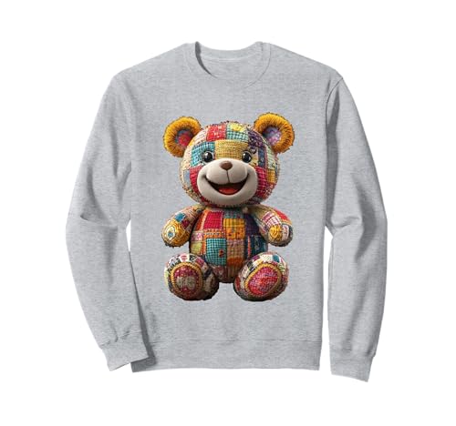 süßer Vintage Teddybär in Patchwork Style Klamotten Kids Sweatshirt süßer Vintage Teddybär in Patchwork Style Klamotten Kids Sweatshirt von coole Bären in fleckigen Werktags Ouftits