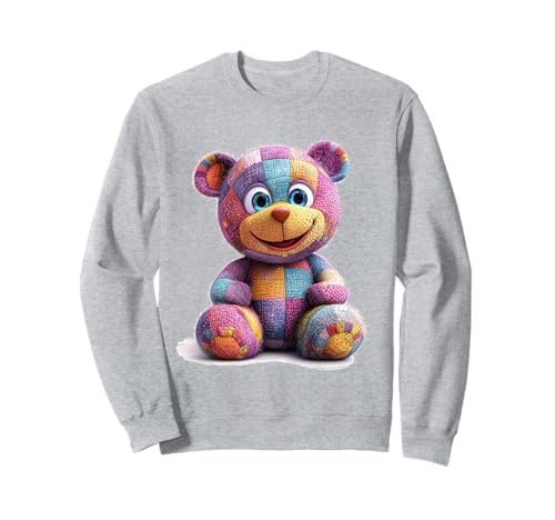 süßer Vintage Teddybär in Patchwork Style Klamotten Kids Sweatshirt süßer Vintage Teddybär in Patchwork Style Klamotten Kids Sweatshirt von coole Bären in fleckigen Werktags Ouftits