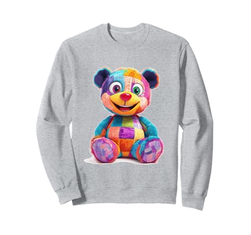 süßer Vintage Teddybär in Patchwork Style Klamotten Kids Sweatshirt süßer Vintage Teddybär in Patchwork Style Klamotten Kids Sweatshirt von coole Bären in fleckigen Werktags Ouftits